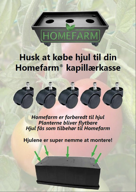 Hjul til Homefarm® 3 kapillærkasse (sæt med 5 hjul) - Green Rebels
