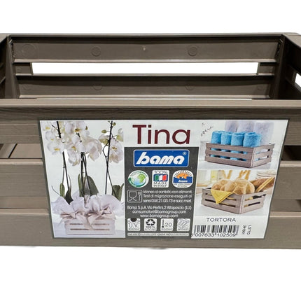 Tina 1 – dekorativ kasse i trælook - Taupe/gråbrun - Green Rebels