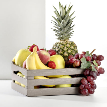 Tina 2 – dekorativ kasse i trælook - taupe/gråbrun - 31 cm - Green Rebels