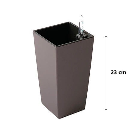 blomsterkrukke - nem at bruge - med selvvanding - brun