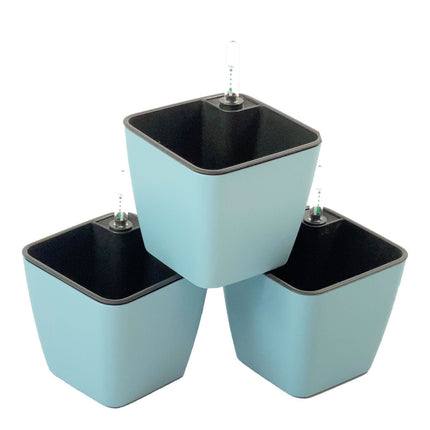 Storkøb: 10 krukker til krydderurter - med selvvanding - blå - Green Rebels