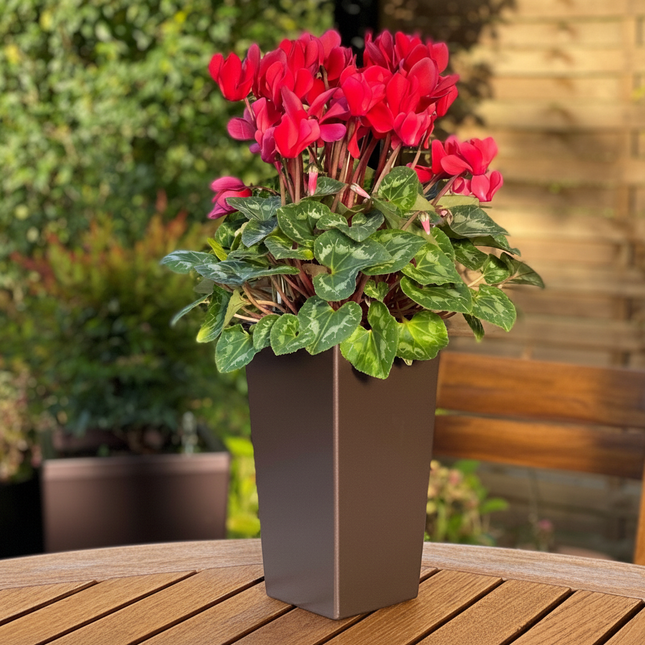 Blomsterkrukke - nem at bruge - med selvvanding - brun - Green Rebels