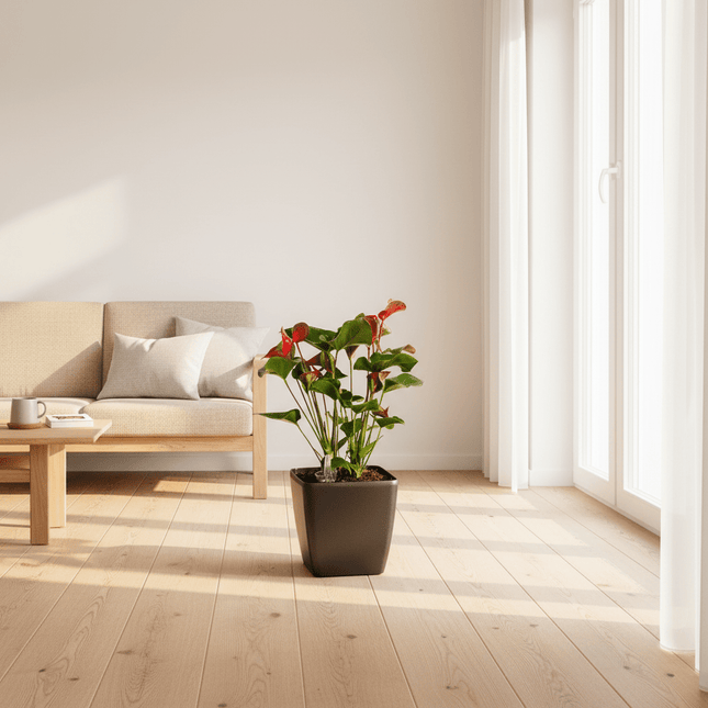 Quadrato Matt - 24 cm sort - med selvvanding - Green Rebels