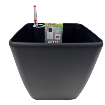 Quadrato Matt - 24 cm sort - med selvvanding - Green Rebels