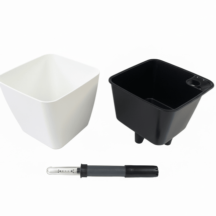 Super plantekrukke til krydderurter - med selvvanding - hvid - Green Rebels