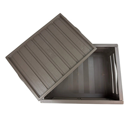 Tina 3 med låg – dekorativ kasse i trælook - Taupe/gråbrun - 41 cm - Green Rebels