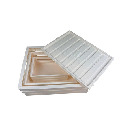 Tina Tris - sæt med 3 opbevaringskasser - beige - Green Rebels