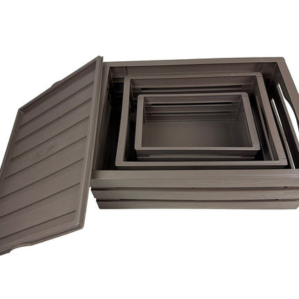 Tina Tris - sæt med 3 opbevaringskasser - brun - Green Rebels