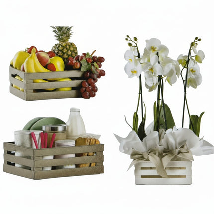 Tina Tris - sæt med 3 opbevaringskasser - brun - Green Rebels